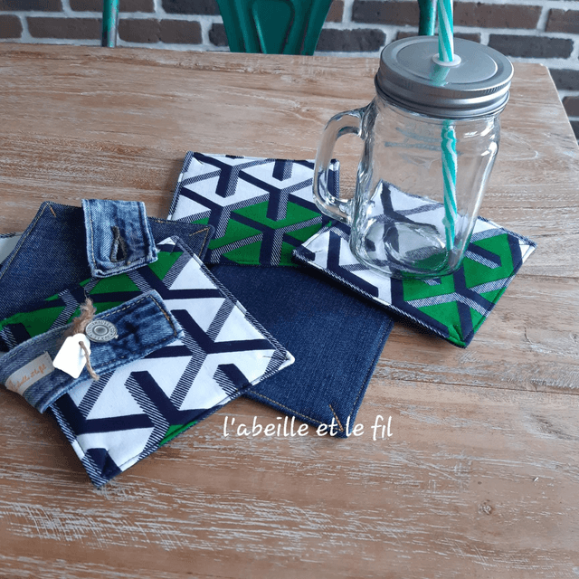 Lot de 6 sous-verres wax géo