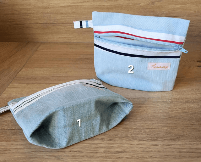 Pochette à soufflet- rayures