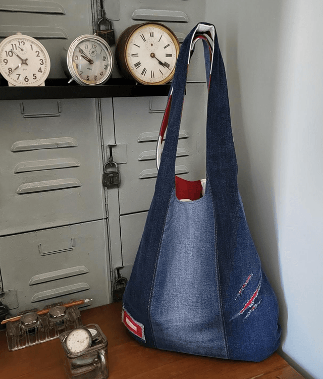 Sac Hobo réversible- Coeur de Jeanne 
