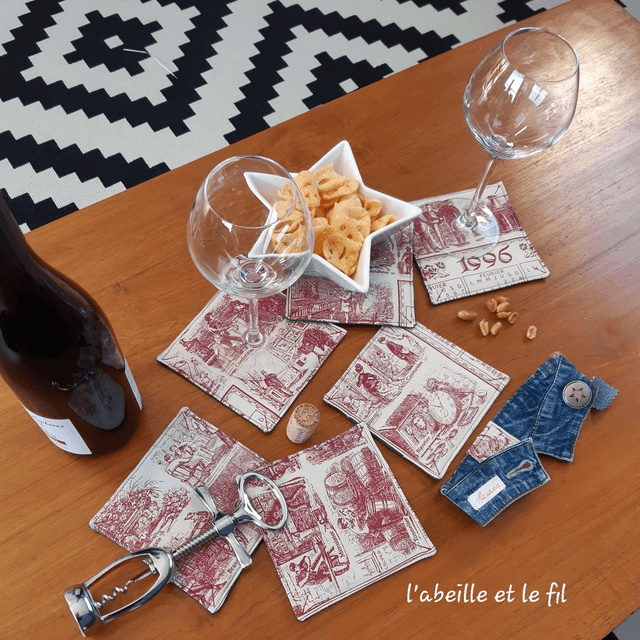 Lot de 6 sous-verres- les métiers