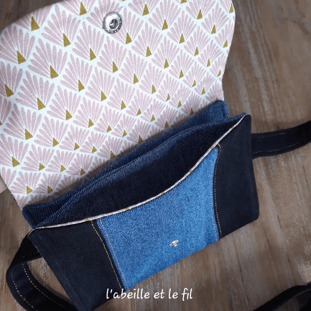 Sac Ceinture en jean upcyclé - Bicolore Bleu/Noir