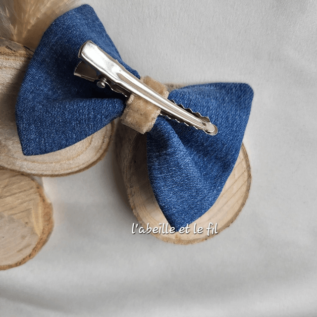 Pinces à cheveux Velours Beige