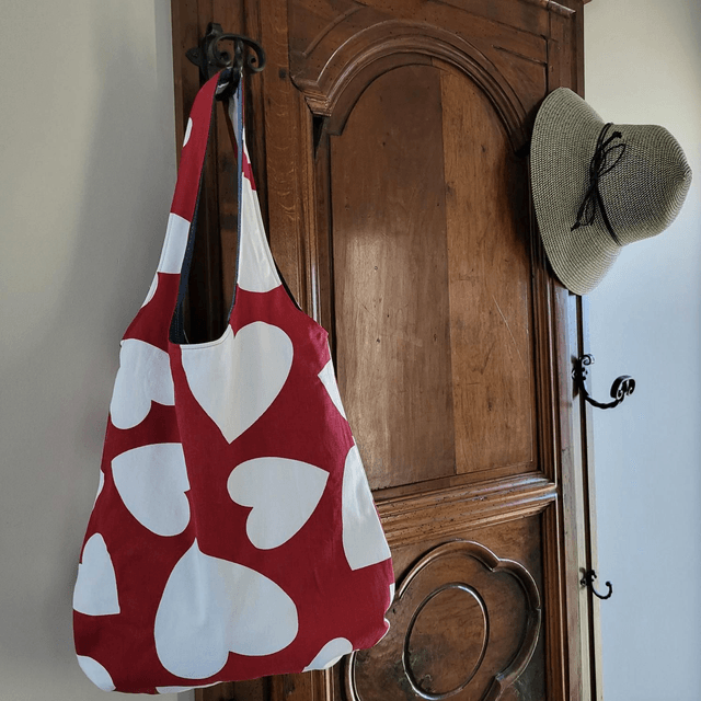 Sac Hobo réversible- Coeur de Jeanne 