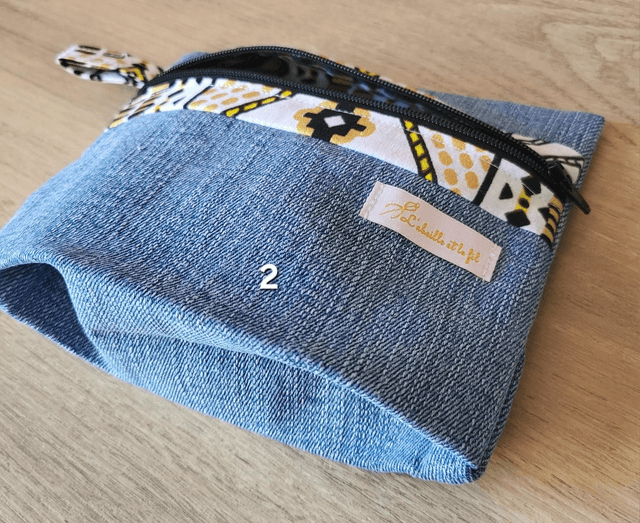 Pochette à soufflet- wax jaune et doré 
