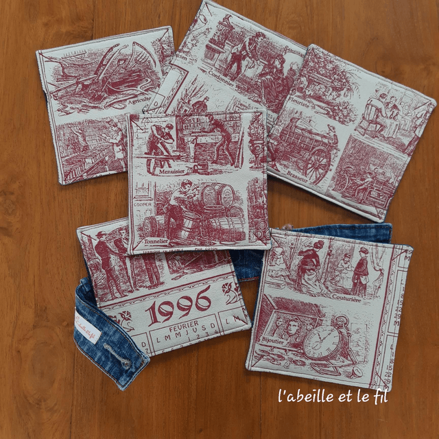 Lot de 6 sous-verres- les métiers