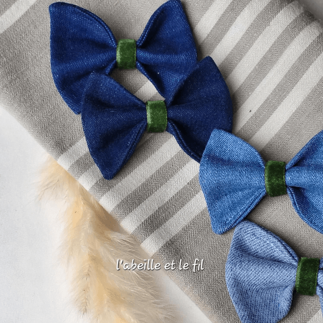 Pinces à cheveux Velours Vert foncé 