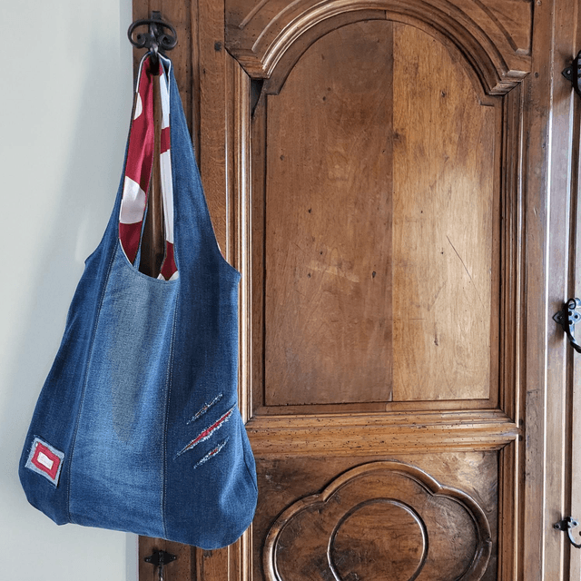 Sac Hobo réversible- Coeur de Jeanne 