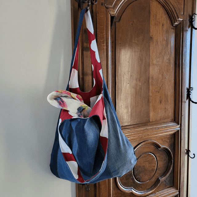 Sac Hobo réversible- Coeur de Jeanne 