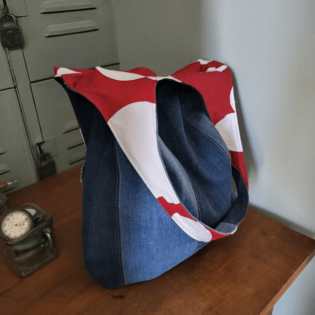 Sac Hobo réversible- Coeur de Jeanne 