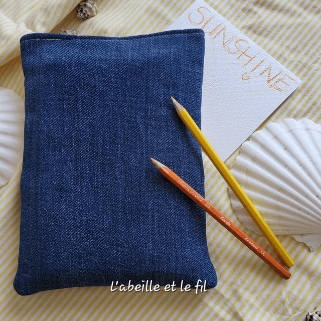 Housse pour livre/ liseuse Feuilles orange 