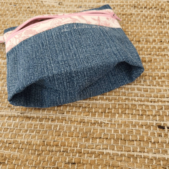 Pochette à soufflet- Jouy rose