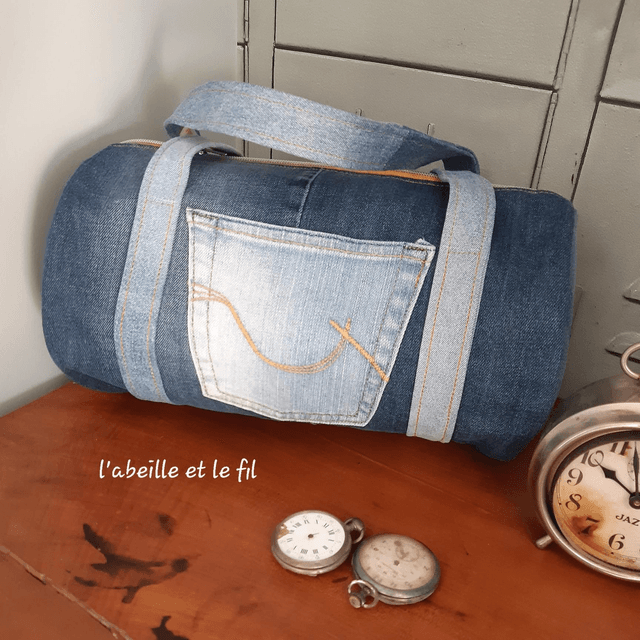 Duffle bag en jean upcyclé " Dianella"