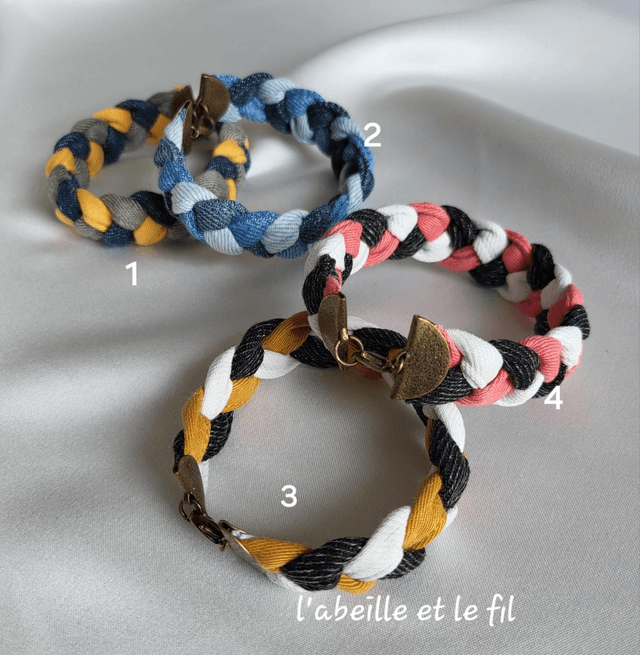 Bracelet Jeanne- tricolore- Fermoir Bronze