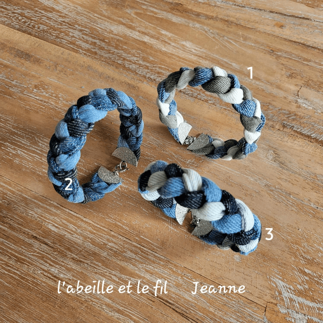 Bracelet Jeanne- tricolore- Fermoir Argenté  
