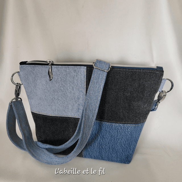 Sac à main bandoulière réglable &quot;Bleuet&quot;