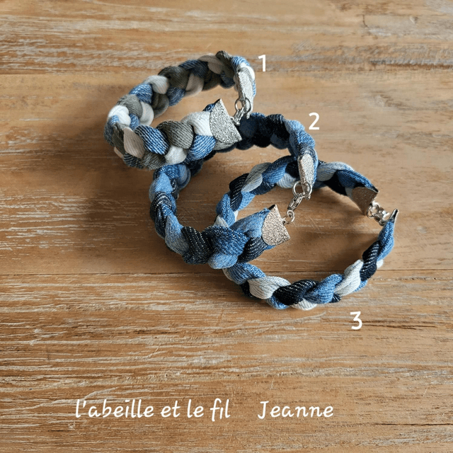 Bracelet Jeanne- tricolore- Fermoir Argenté  